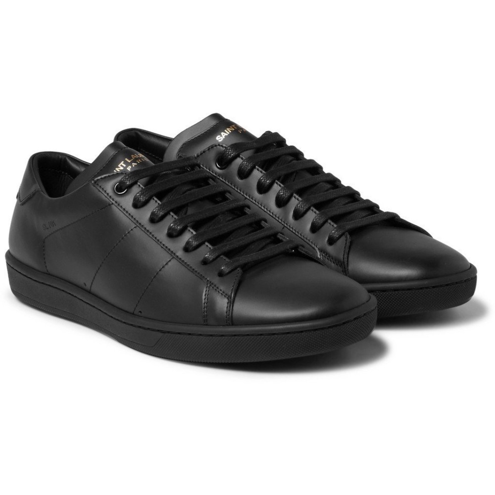 🚫SOLD🚫SAINT LAURENT SL01 Low Sneakers Alpha Sigma Black Leather Mens IT 42